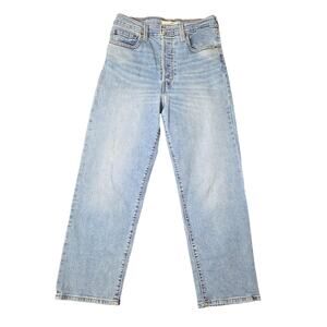 Levi's Ribcage Straight Ankle High-Rise Button Fly Jeans, Size  27, Light Wash